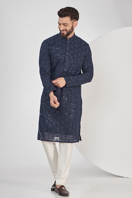 Kasbah Chikankari Work Full Sleeve Kurta Set 