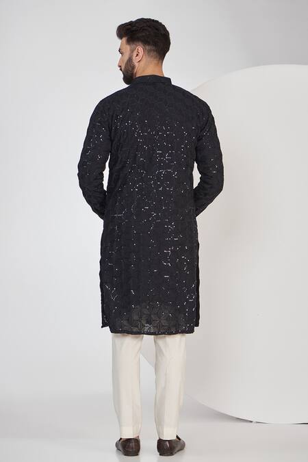 Kasbah Chikankari & Sequins Embroidered Kurta Set 
