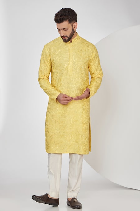 Kasbah Silk Thread & Sequins Embriodered Kurta Set 