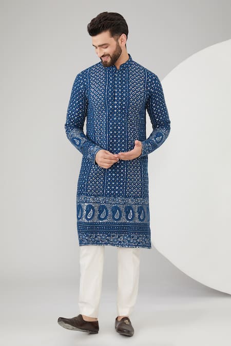 Kasbah Sequins & Thread Embroidered Kurta Set 