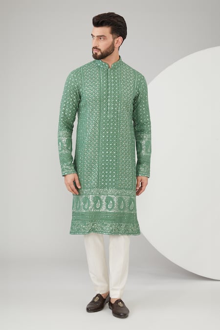 Kasbah Chikankari & Sequins Embroidered Kurta Set 