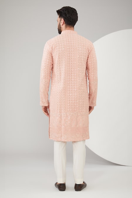 Kasbah Chikankari & Thread Embroidered Kurta Set 