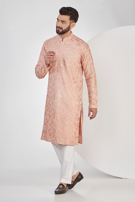 Kasbah Silk Chikankari Kurta Set 