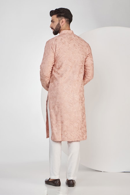 Kasbah Silk Chikankari Kurta Set 
