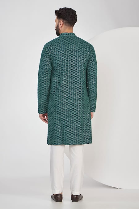 Kasbah Silk Chikankari Embroidered Kurta Set