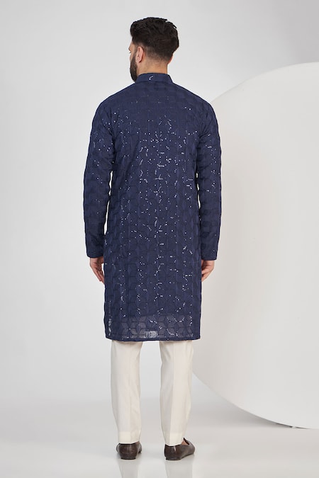 Kasbah Geometric Sequin Embroidered Kurta 