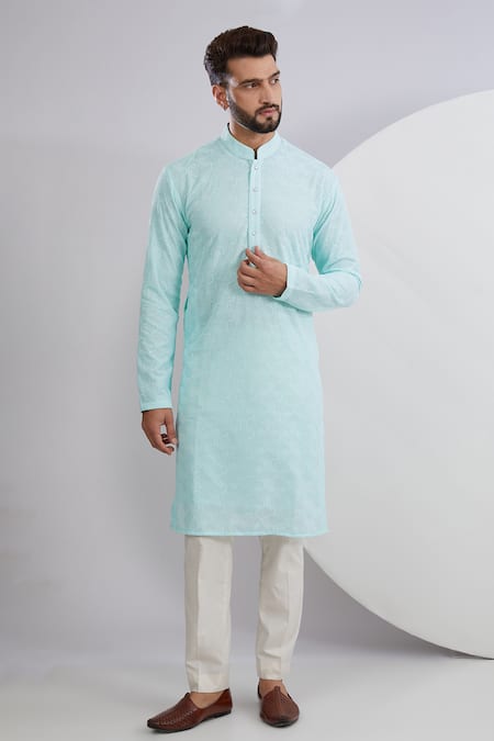 Kasbah Geometric Chikankari Embroidered Kurta Set 