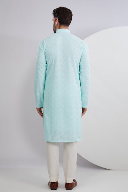 Kasbah Geometric Chikankari Embroidered Kurta Set 