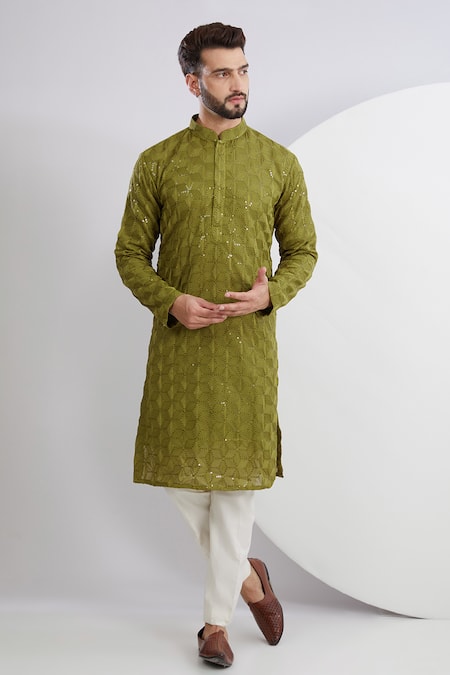 Kasbah Floral Geometric Embroidered Kurta 