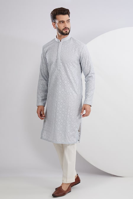 Kasbah Floral Jaali Embroidered Kurta 