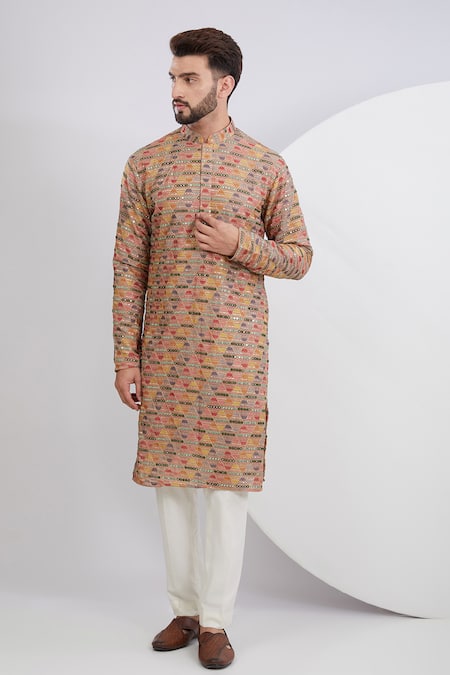 Kasbah Mirror Embellished Threadwork Kurta 