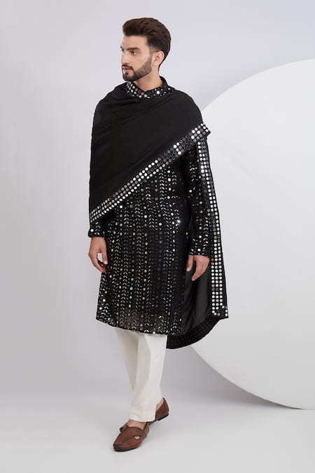 Kasbah Foliage Threadwork Kurta With Dupatta 