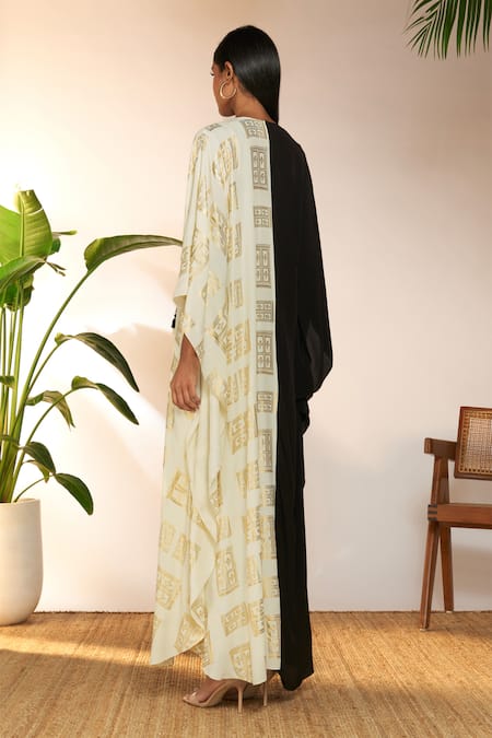 Masaba Half & Half Open Door Foil Print Kaftan 