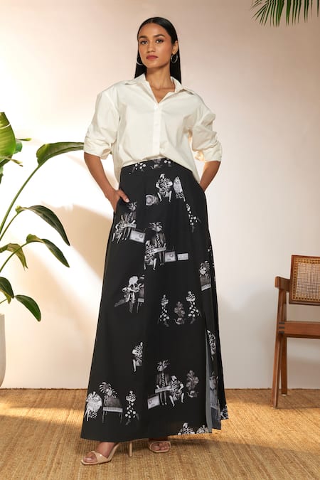 Masaba_White Cotton Collared Dont Bottle It Up Slogan Print Shirt _Online_at_Aza_Fashions