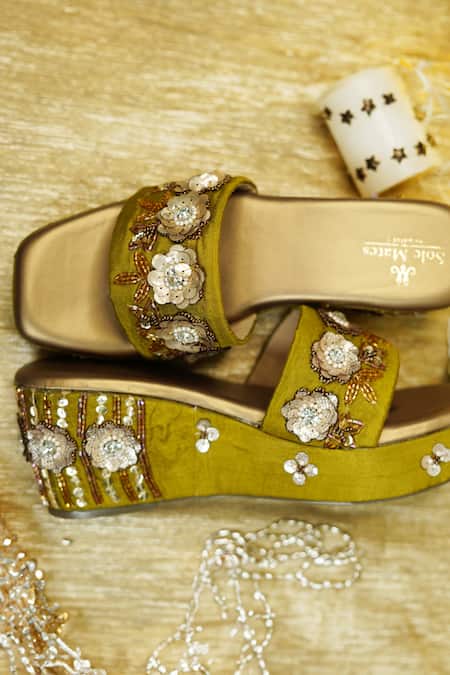 Sole Mates by Palak Mumtaz Sequin Embellished Wedges 
