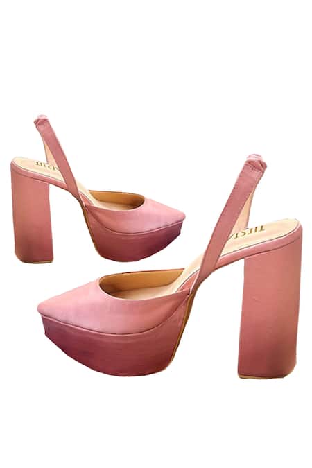 Tiesta_Pink Light Satin Pointed Toe Block Heels _Online_at_Aza_Fashions