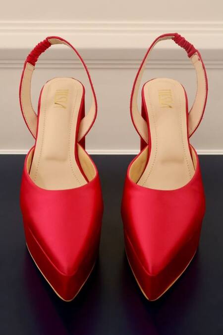 Tiesta_Pink Pointed Toe Satin Block Heels _Online_at_Aza_Fashions