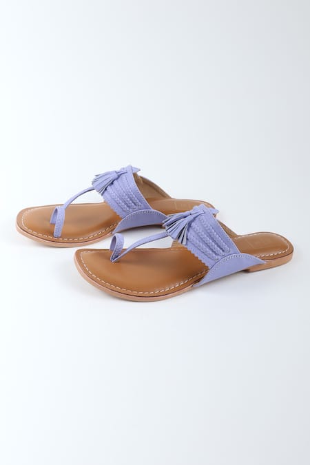Sandalwali Iris Braided Tassel Kolhapuri Flats 