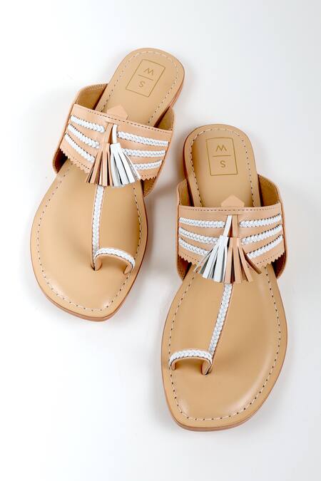 Sandalwali Baha Braided Tassel Kolhapuri Flats 