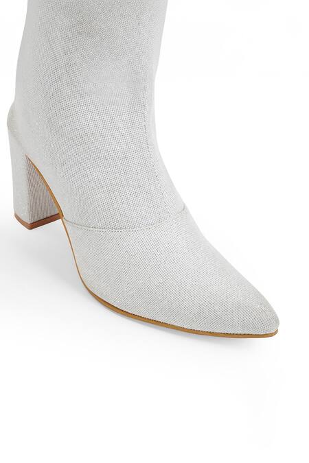 Shop_Zori World_Silver Embroidery Snowflake Sparkling Boots _Online_at_Aza_Fashions