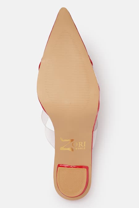 Zori World_Red Amor Pointed Heart Toe Heels _Online_at_Aza_Fashions