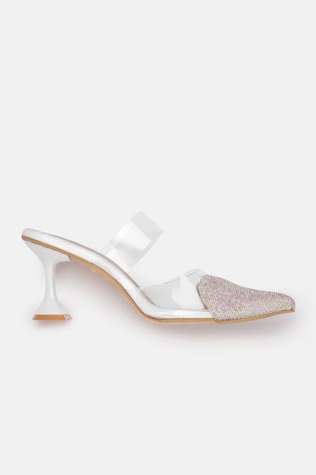 Zori World Rhinestone Studded Heart Toed Heels 