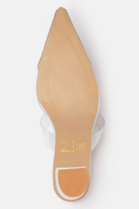 Zori World_Multi Color Rhinestones Studded Heart Toed Heels _Online_at_Aza_Fashions