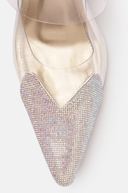 Shop_Zori World_Multi Color Rhinestones Studded Heart Toed Heels _Online_at_Aza_Fashions