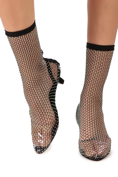 Zori World Glitz Kitten Embellished Ankle Boots 