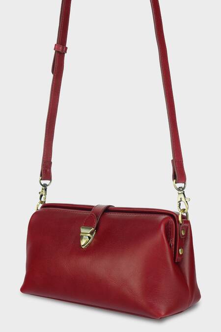 Buy_Tan & Loom_Maroon Plain Doctors Sling Bag_Online_at_Aza_Fashions