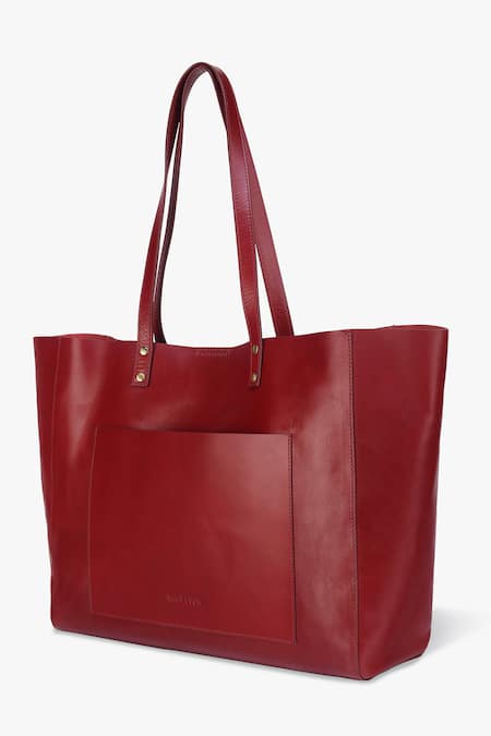 Tan & Loom_Maroon Plain Old Fashioned Tote Bag_Online_at_Aza_Fashions