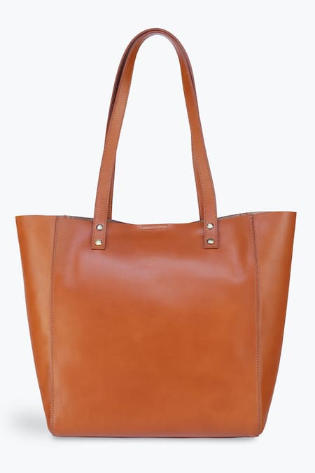 Tan & Loom Tan Plain Tote Bag With Detachable Pouch 