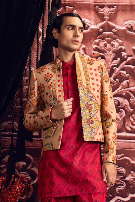 Mayyur Girotra Couture Abstract Print Jacket Pant Set 