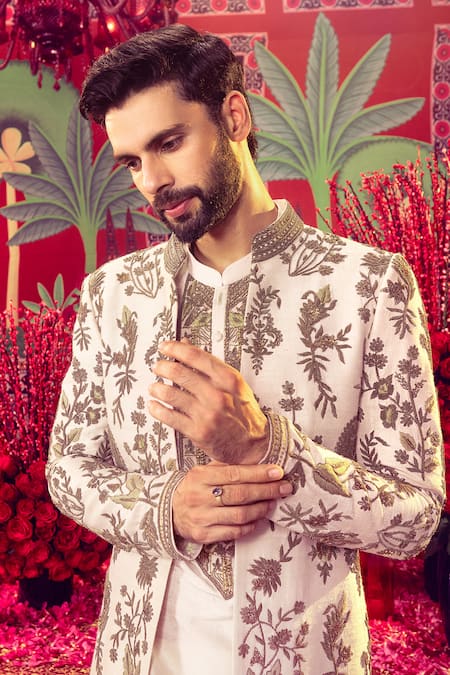 Mayyur Girotra Couture Embroidered Jacket Kurta Set 
