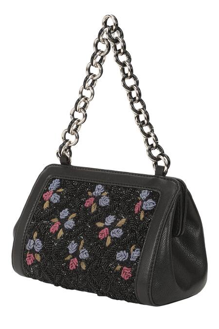 Buy_The Leather Garden_Black Beads Adia Hand Embroidered _Online_at_Aza_Fashions
