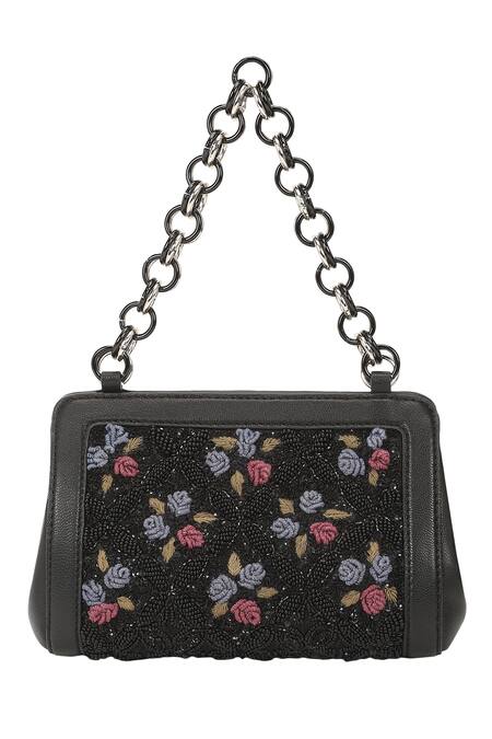 Shop_The Leather Garden_Black Beads Adia Hand Embroidered _Online_at_Aza_Fashions
