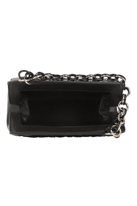 The Leather Garden_Black Beads Adia Hand Embroidered _at_Aza_Fashions