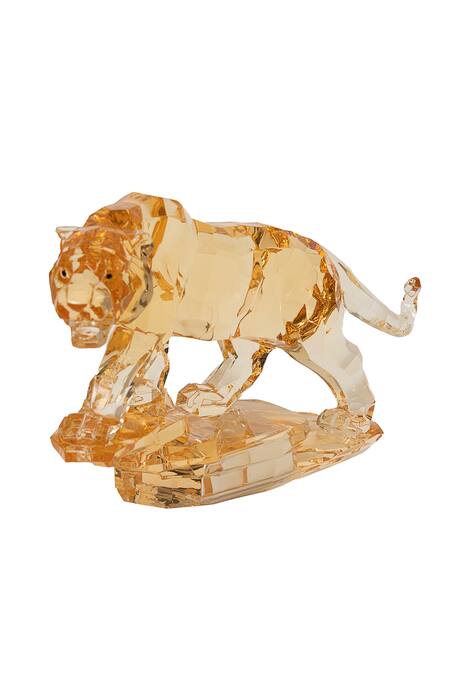Buy_H2h_Yellow Glass Crystal Jaguar Sculpture_Online_at_Aza_Fashions