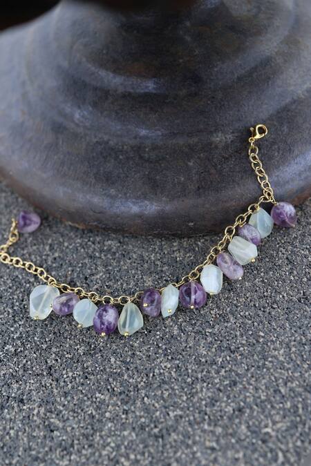 Do Taara_Purple Stones Amethyst Bracelet _Online_at_Aza_Fashions