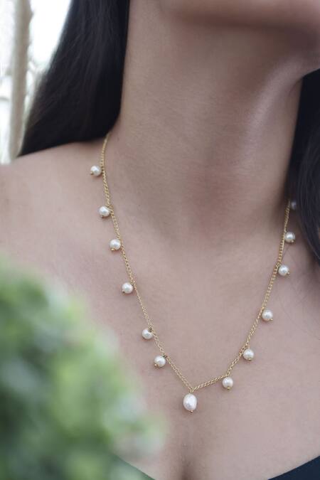 Do Taara White Pearl String Necklace Online at Aza Fashions Do Taara_White Pearl String Necklace _Online_at_Aza_Fashions