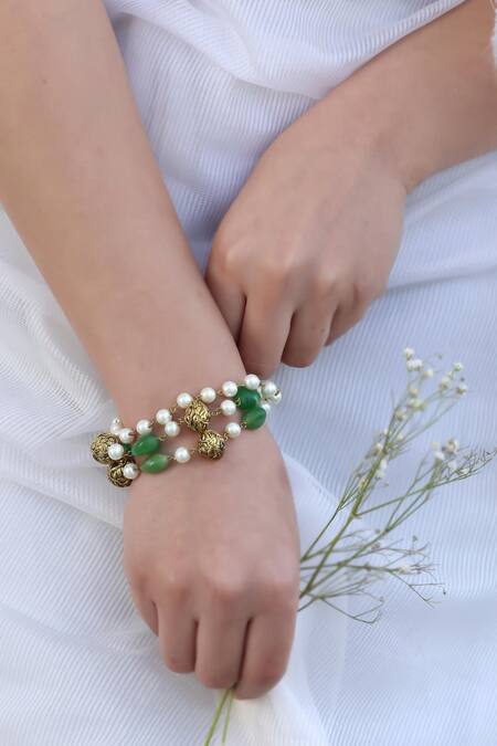 Do Taara Multi Color Pearl Embellished Bracelet