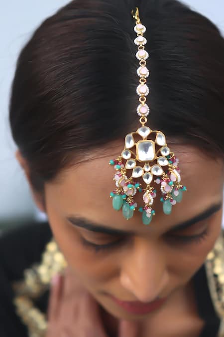 Do Taara Polki Embellished Maangtikka 