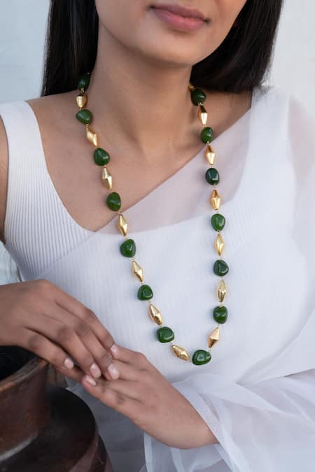 Do Taara Stone Embellished Long Boho Necklace 