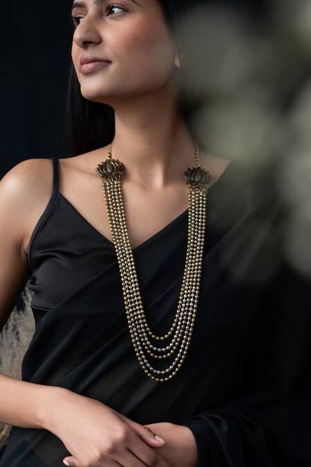 Do Taara_Gold Plated Bohemian Layered Necklace _Online_at_Aza_Fashions