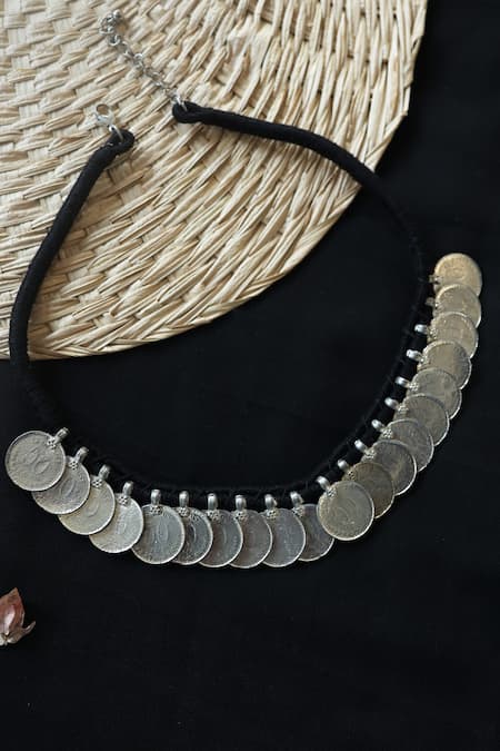 Do Taara Patina Coin Embellished Choker 