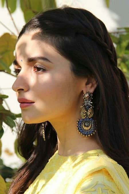 Buy Sangeeta Boochra Gold Plated Stones Two Peacock Carved Earrings Online at Aza Fashions Buy_Sangeeta Boochra_Gold Plated Stones Two Peacock Carved Earrings _Online_at_Aza_Fashions