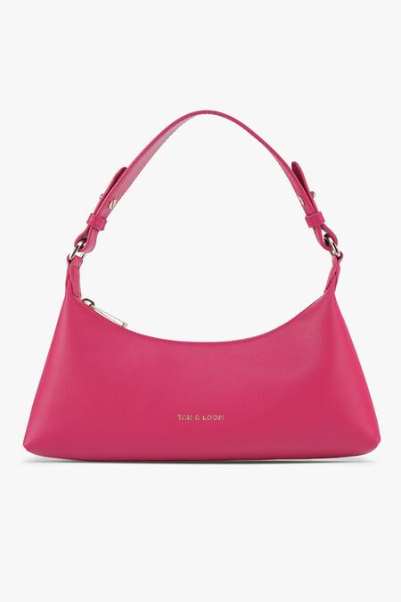 Buy Tan & Loom Fuchsia Leather Skinny Baguette Bag Online at Aza Fashions Buy_Tan & Loom_Fuchsia Leather Skinny Baguette Bag _Online_at_Aza_Fashions