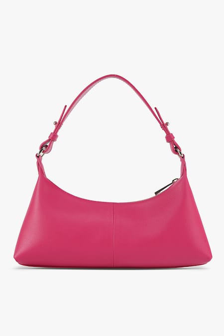 Shop Tan & Loom Fuchsia Leather Skinny Baguette Bag Online at Aza Fashions Shop_Tan & Loom_Fuchsia Leather Skinny Baguette Bag _Online_at_Aza_Fashions
