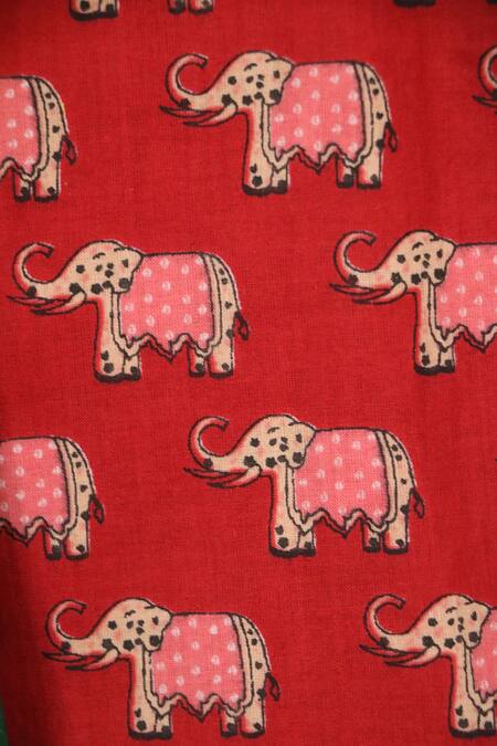 Buy Byb Premium Green Cotton Pearls Jaipuri Elephant Print Bundi Set Buy_Byb Premium_Green Cotton Pearls Jaipuri Elephant Print Bundi Set