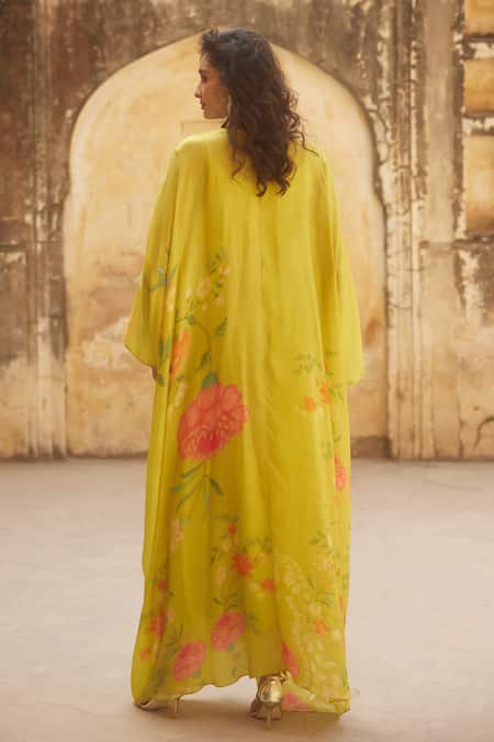 Paulmi And Harsh Floral Print Kaftan With Inner 
